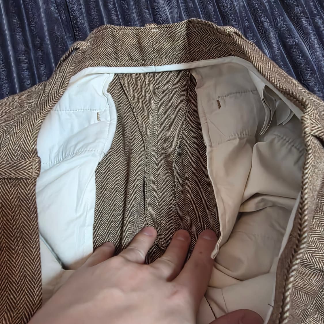 폴로 신형 코튼린넨 헤링본 수트트라우저 브라운 32/32 상품이미지6