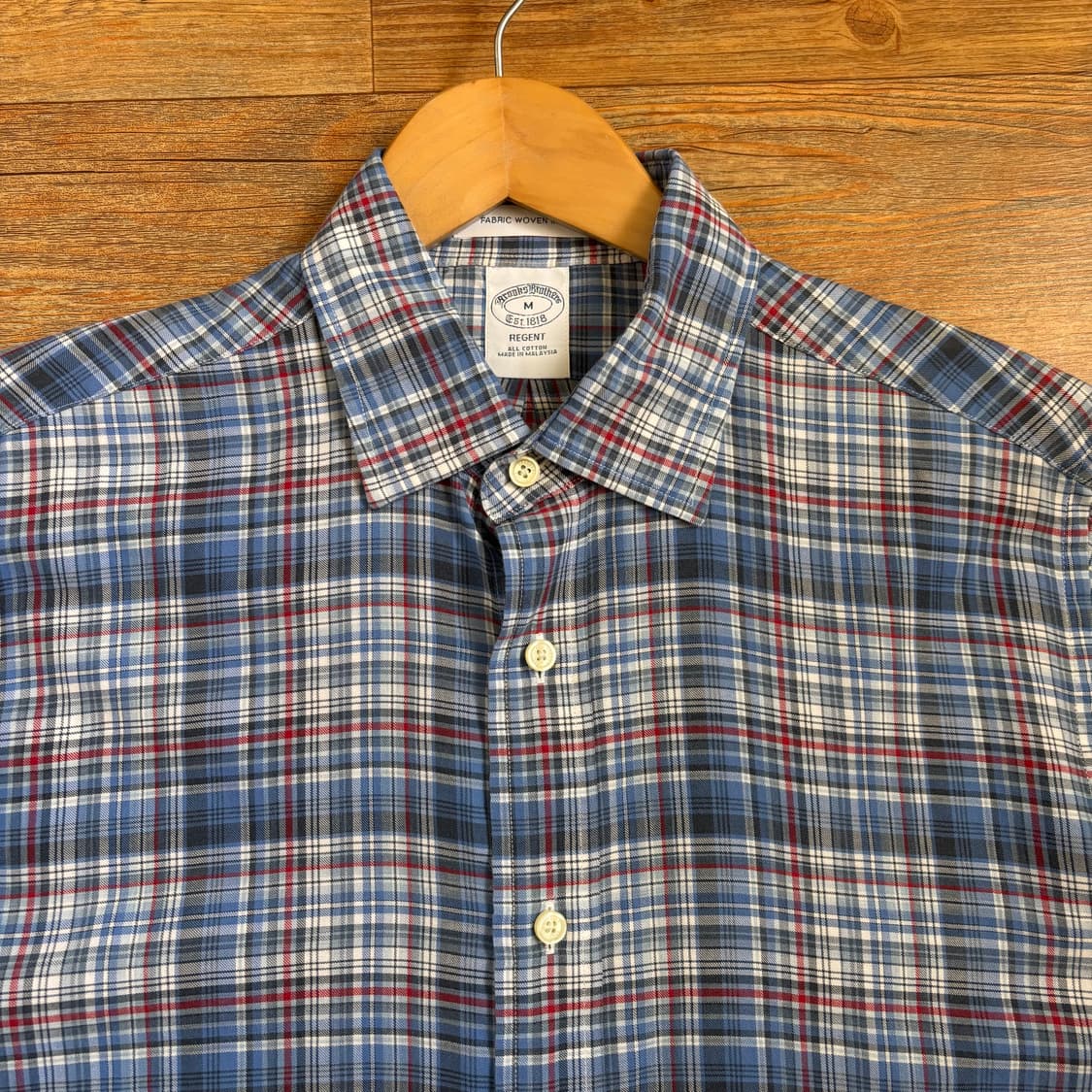 브룩스 브라더스 리젠트 체크 셔츠 M 이태리 수입 원단 상품이미지3