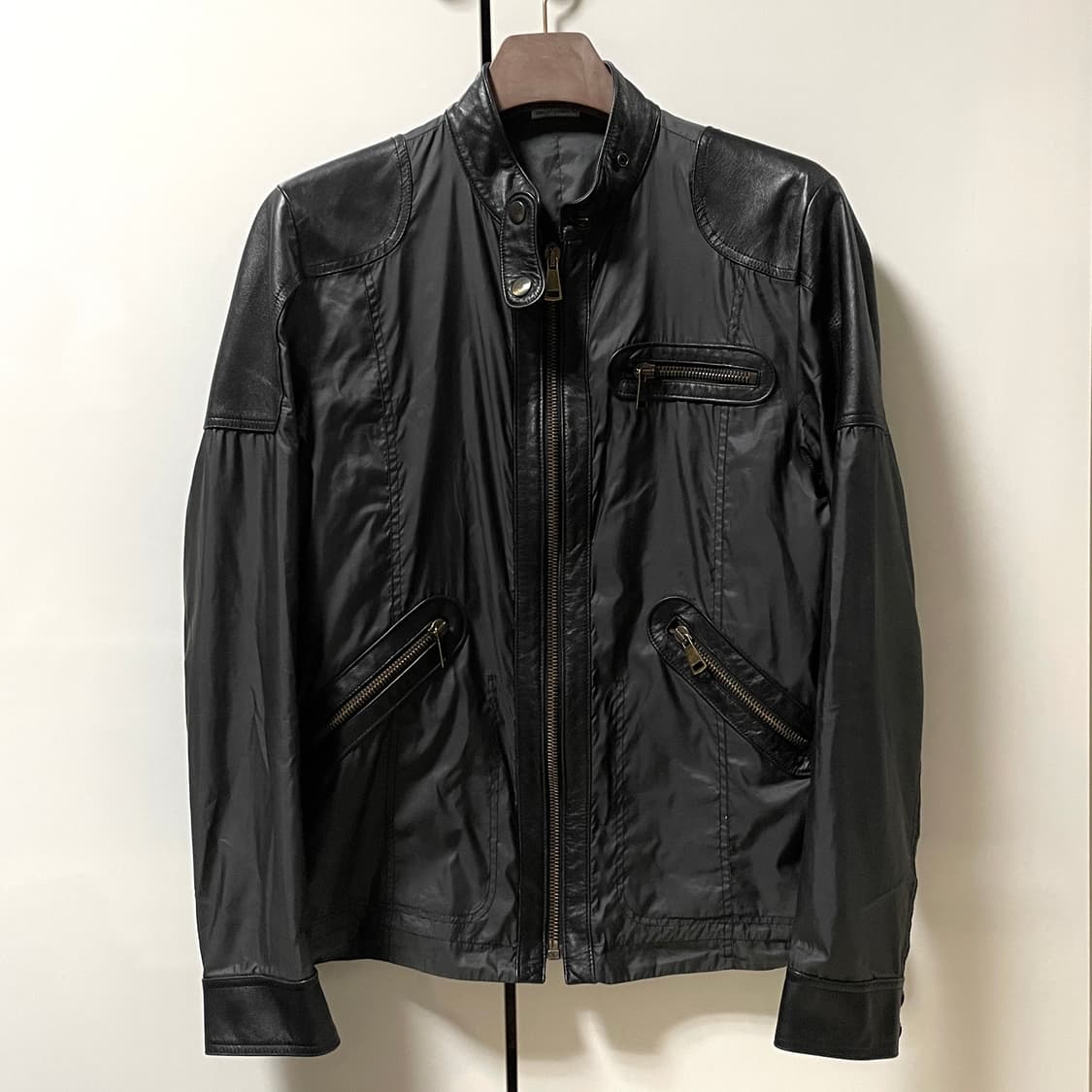 50 돌체앤가바나 램스킨 패치 나일론 자켓 상품이미지1