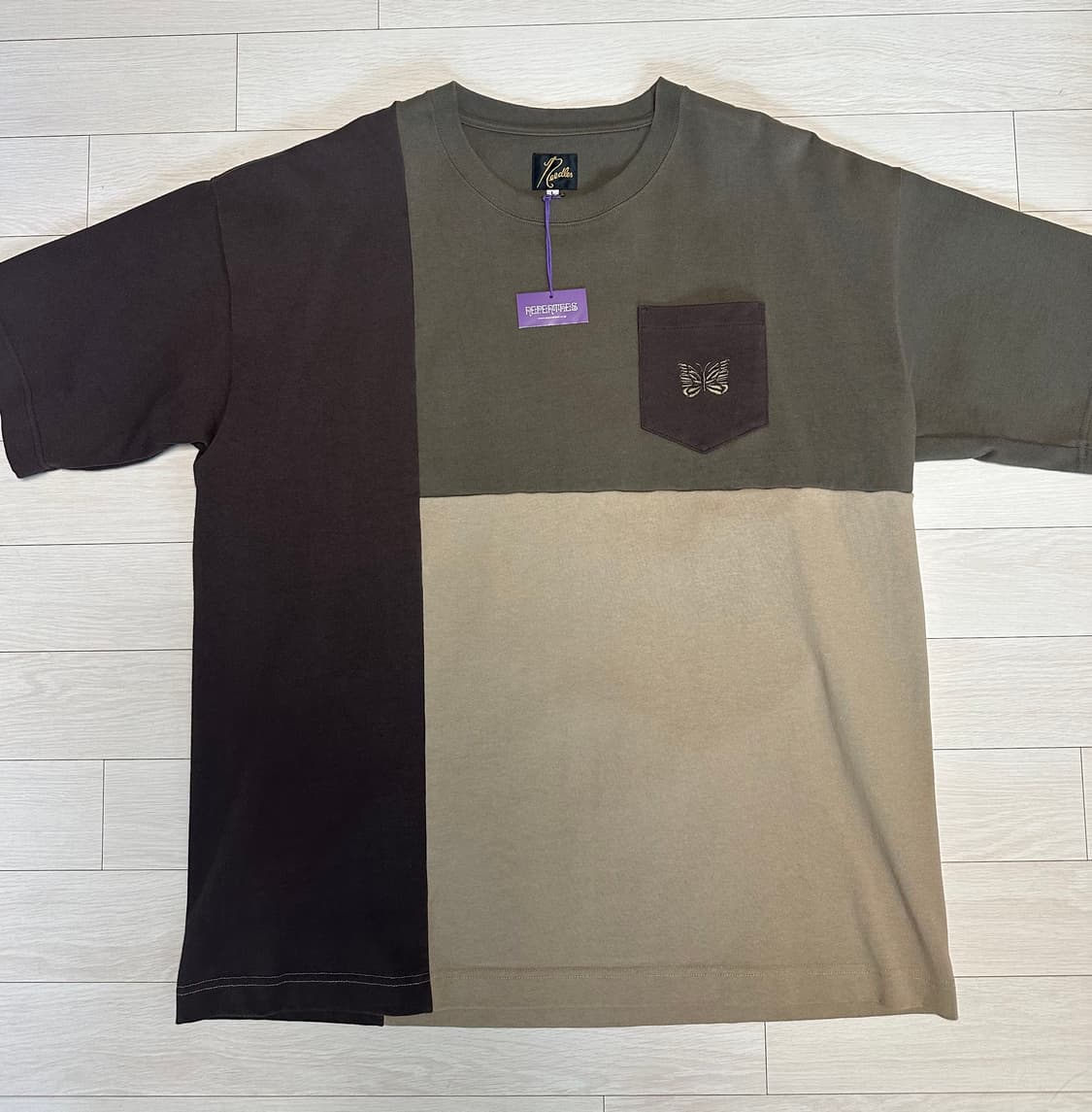 [L] 니들스 TS 콜라보 컬러블록 티셔츠 상품이미지2