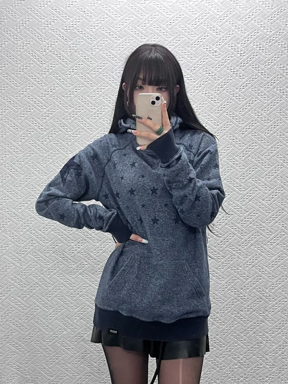 푸부 FUBU 스트릿 펑크 슈팅스타 별패턴 후드티 L C10294 상품이미지2