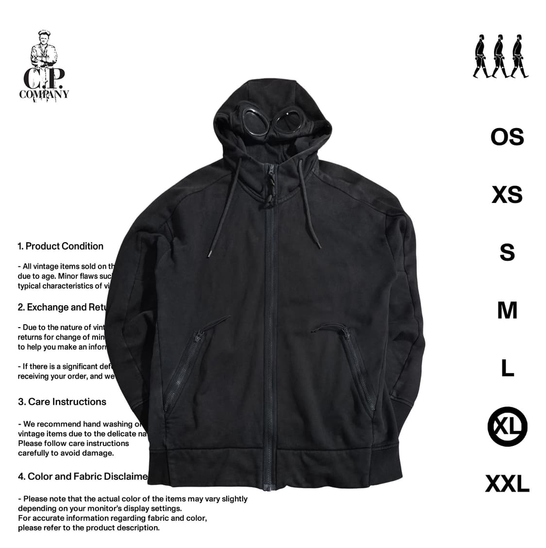 C.P. 컴퍼니 고글 후드집업 XL사이즈 상품이미지1