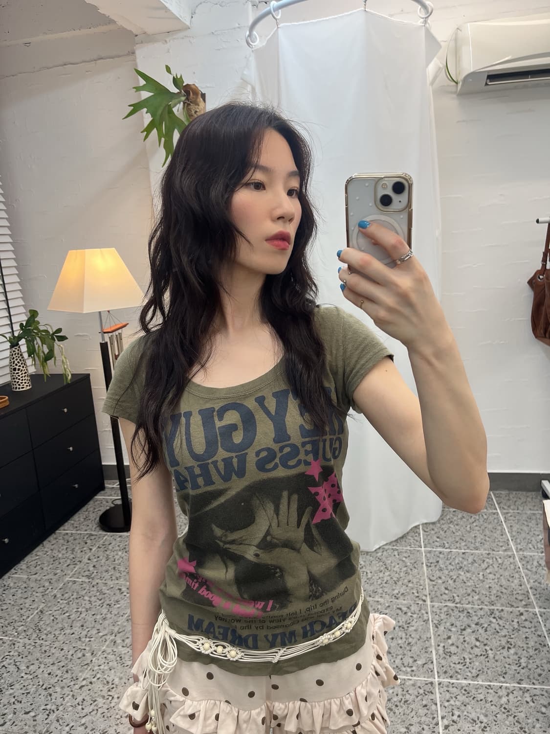 카키 y2k 빈티지 티셔츠 상품이미지2