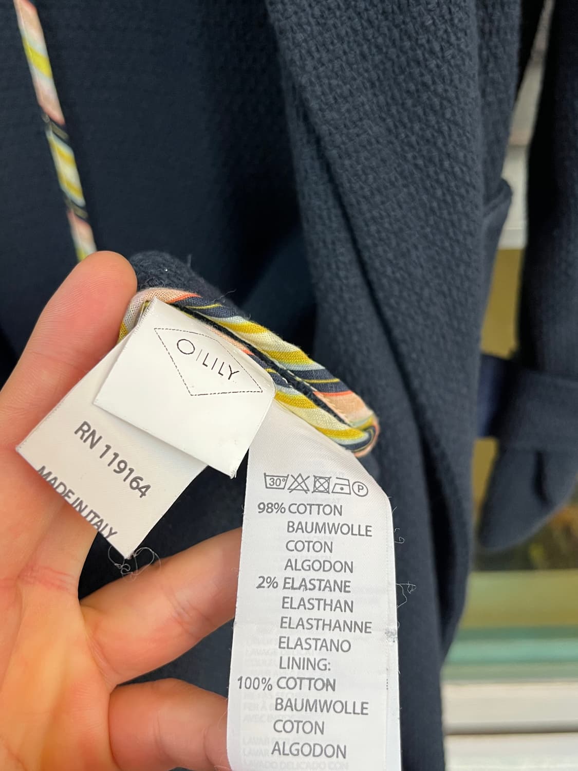 Oilily MADE IN ITALY 네이비 롱 코트 M 상품이미지3