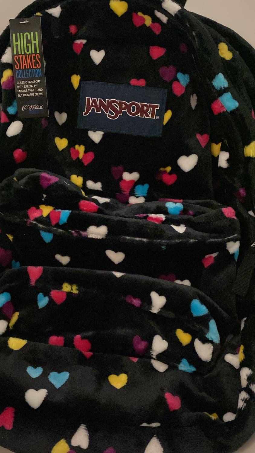 새상품** 잔스포츠 하트 백팩 🖤 벨루어 벨벳 모리걸 긱시크 도트 상품이미지7