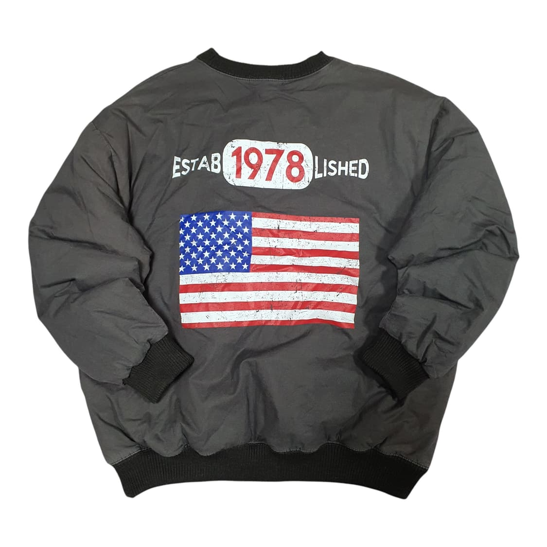 ✨ (바배) 성조기 누빔 패딩 맨투맨 상품이미지1