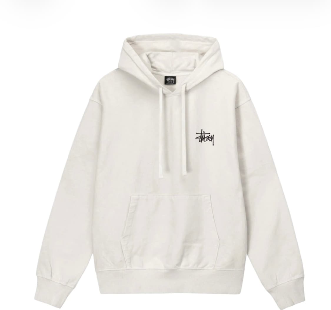 스투시 베이직 후드 화이트 내츄럴 L 상품이미지2