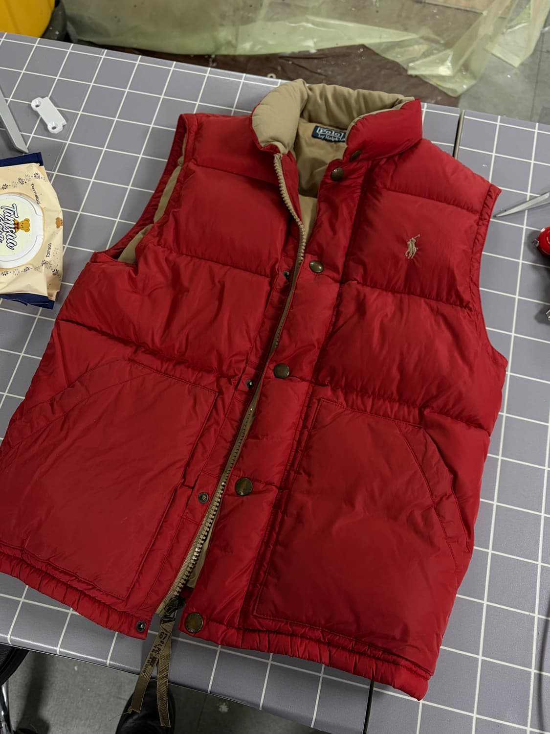 폴로 랄프로렌 패딩 조끼 빨간색 S(거의 새제품) 상품이미지1