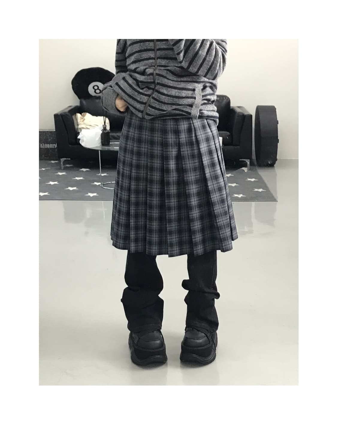 Hanae Mori checked midi skirt 상품이미지1