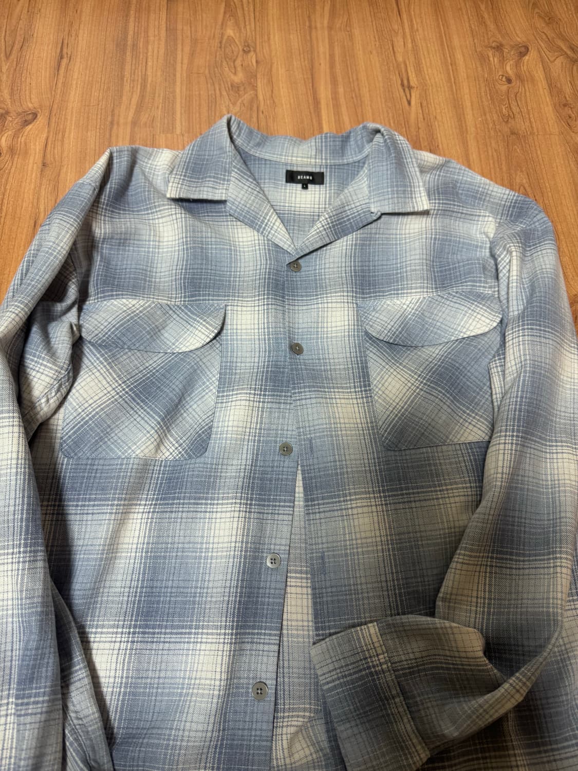 빔즈 옴브레 체크셔츠 L 상품이미지2