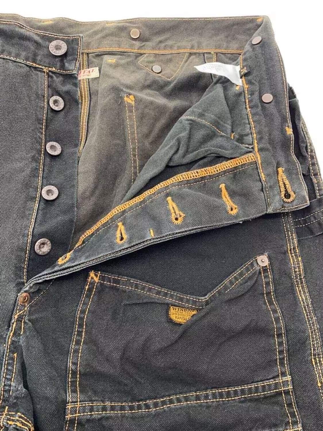 캐피탈 씬 캔버스 와이드 럼버 팬츠 블랙 상품이미지3