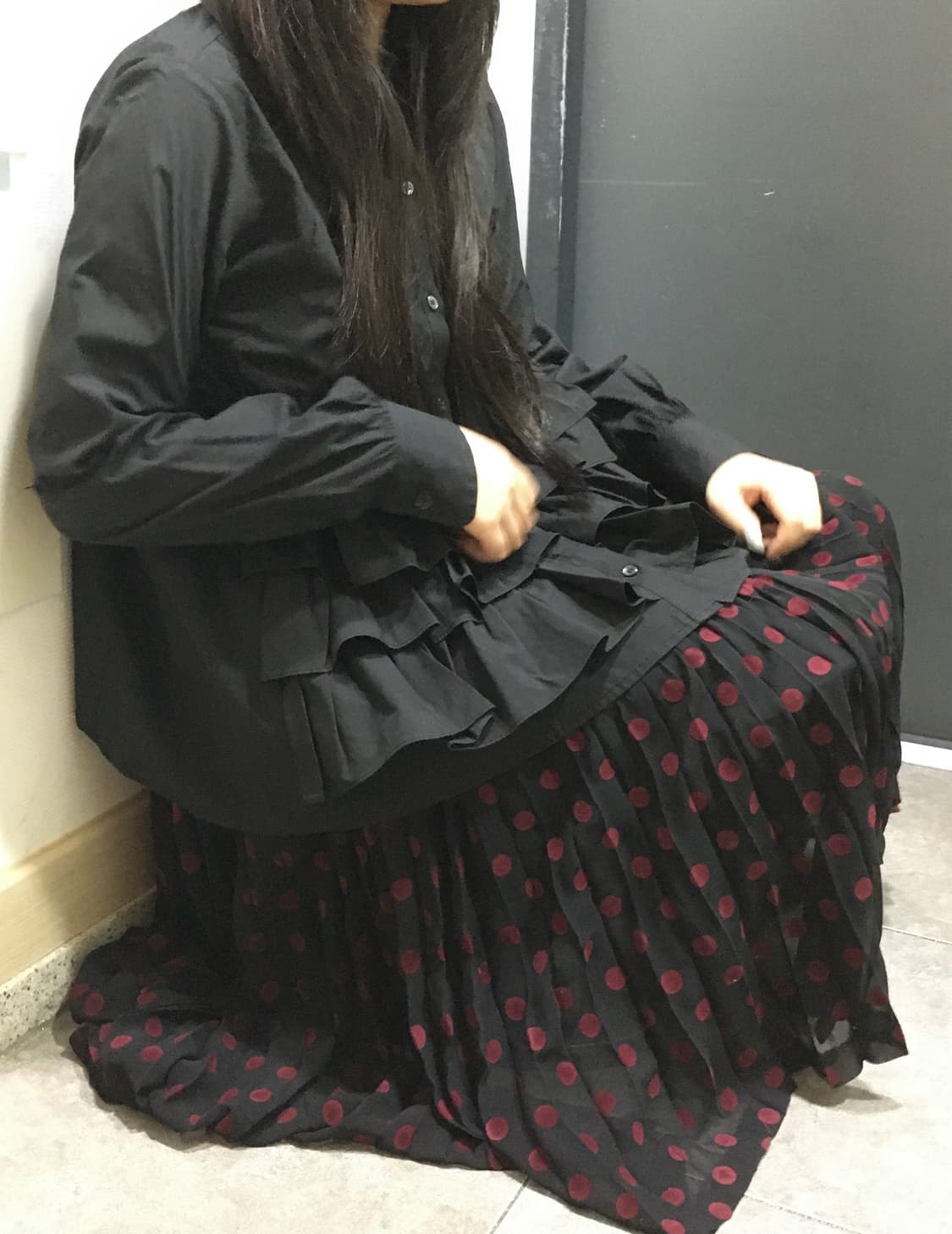 꼼데가르송 robe de chambre 도트 스커트 상품이미지1