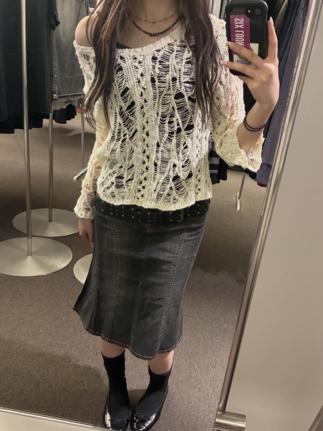 Distressed Knit Denim 🕸️📼 상품이미지2