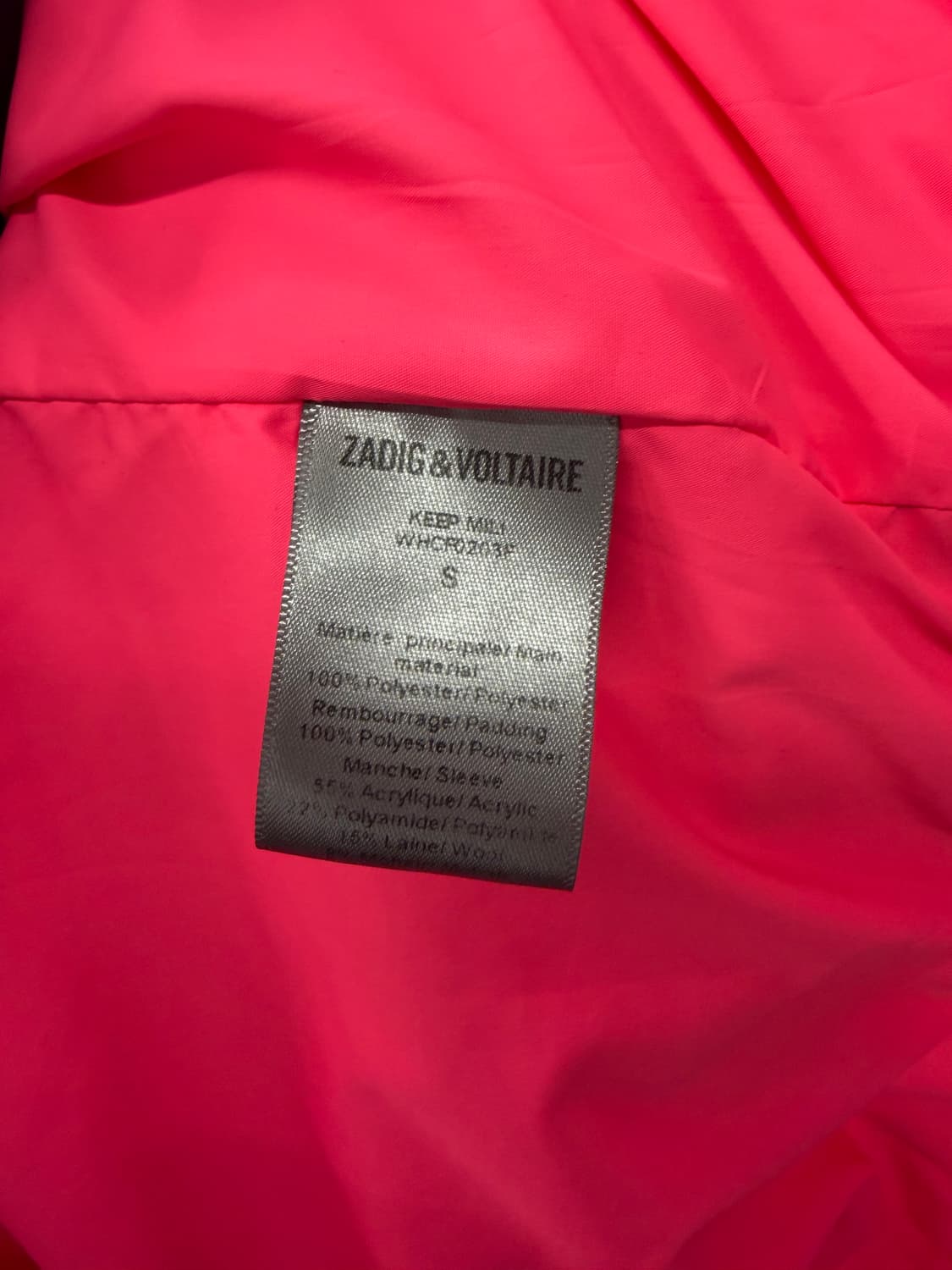 자딕앤볼테르 퀼팅 자켓 핑크 S 상품이미지5