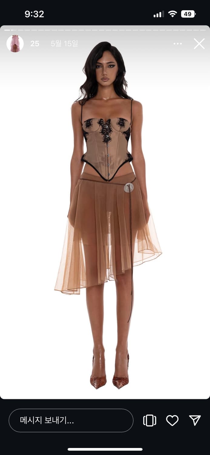 Huellyrose  자개벨트 스커트 상품이미지1