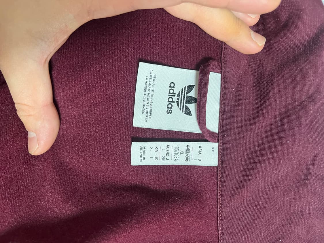 아디다스 파이어버드 져지 버건디 XL  상품이미지7