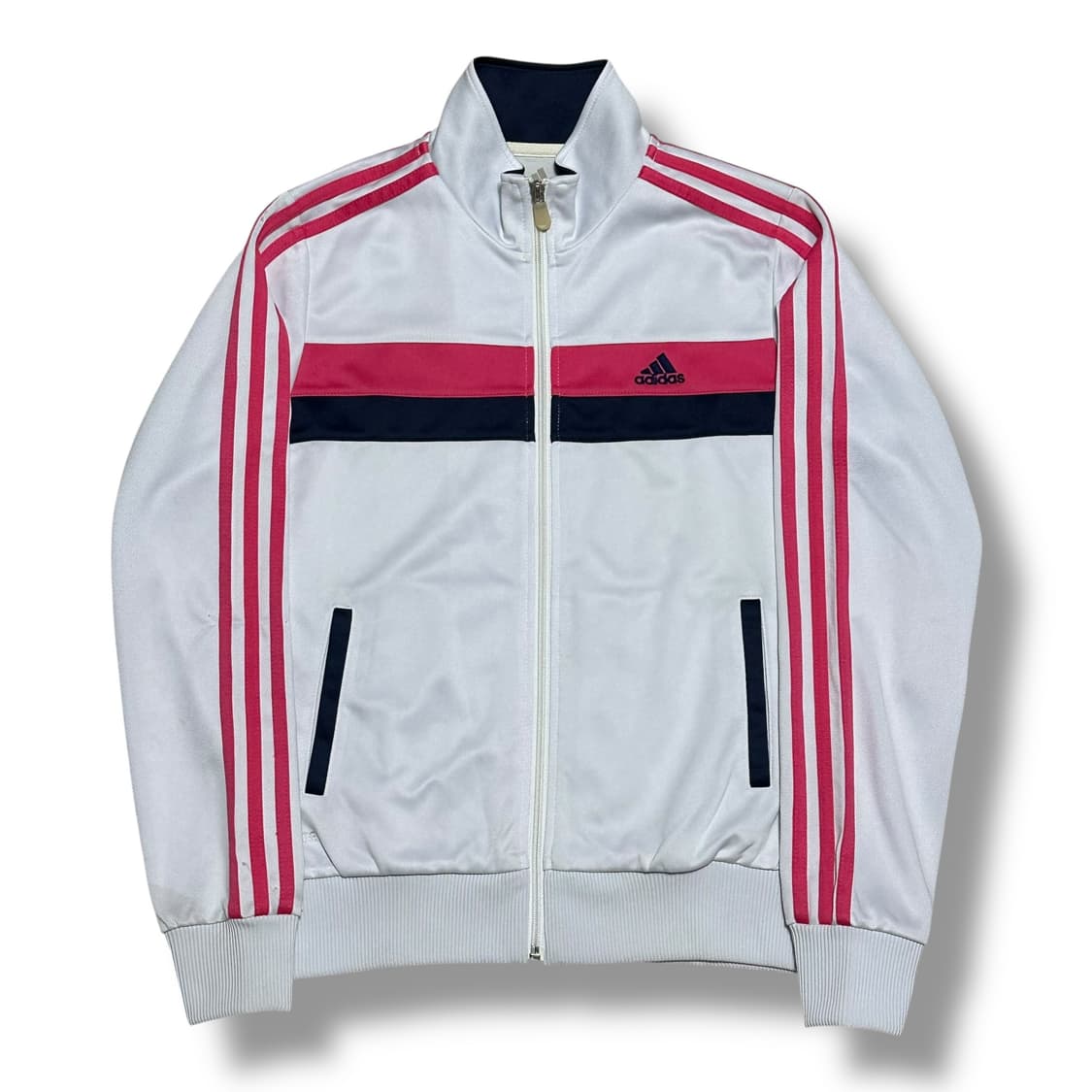 Adidas 여성용 화이트 핑크 트랙탑 져지 상품이미지1