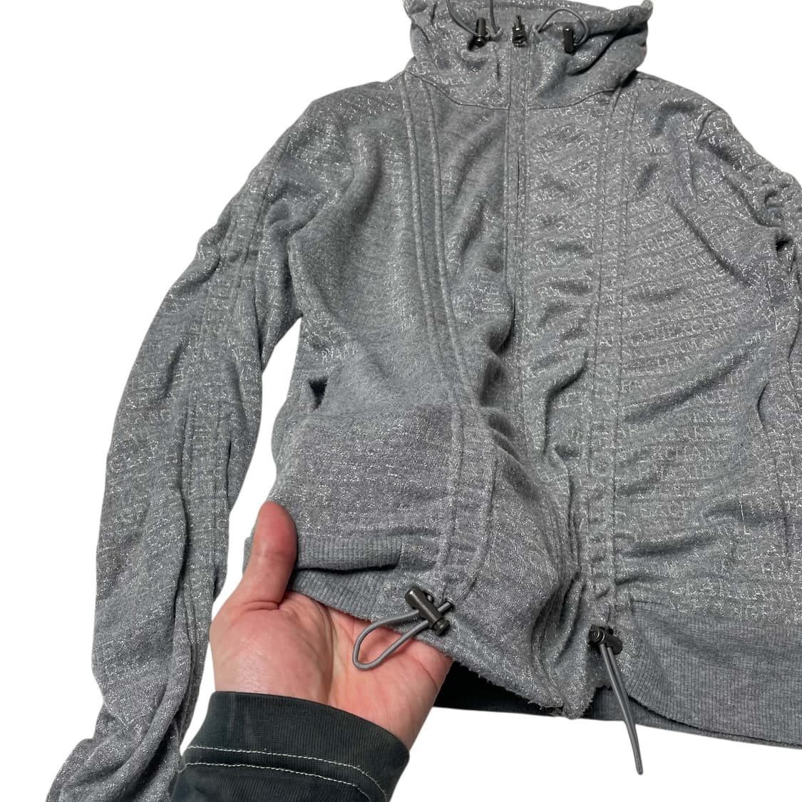 Armani exchange 글리터 레터링 셔링 집업 자켓 상품이미지4