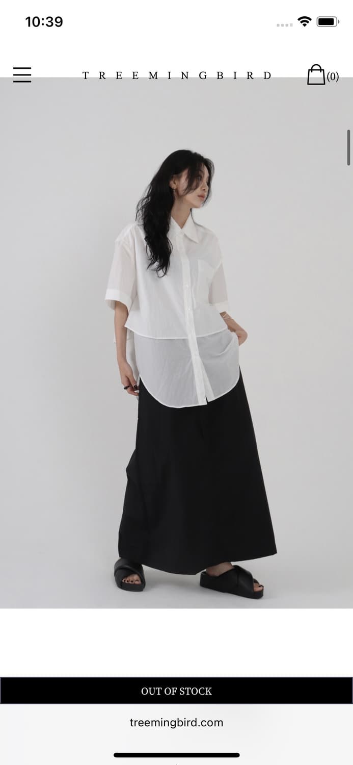 새상품)트리밍버드 레이어드 하프 셔츠 화이트 상품이미지1