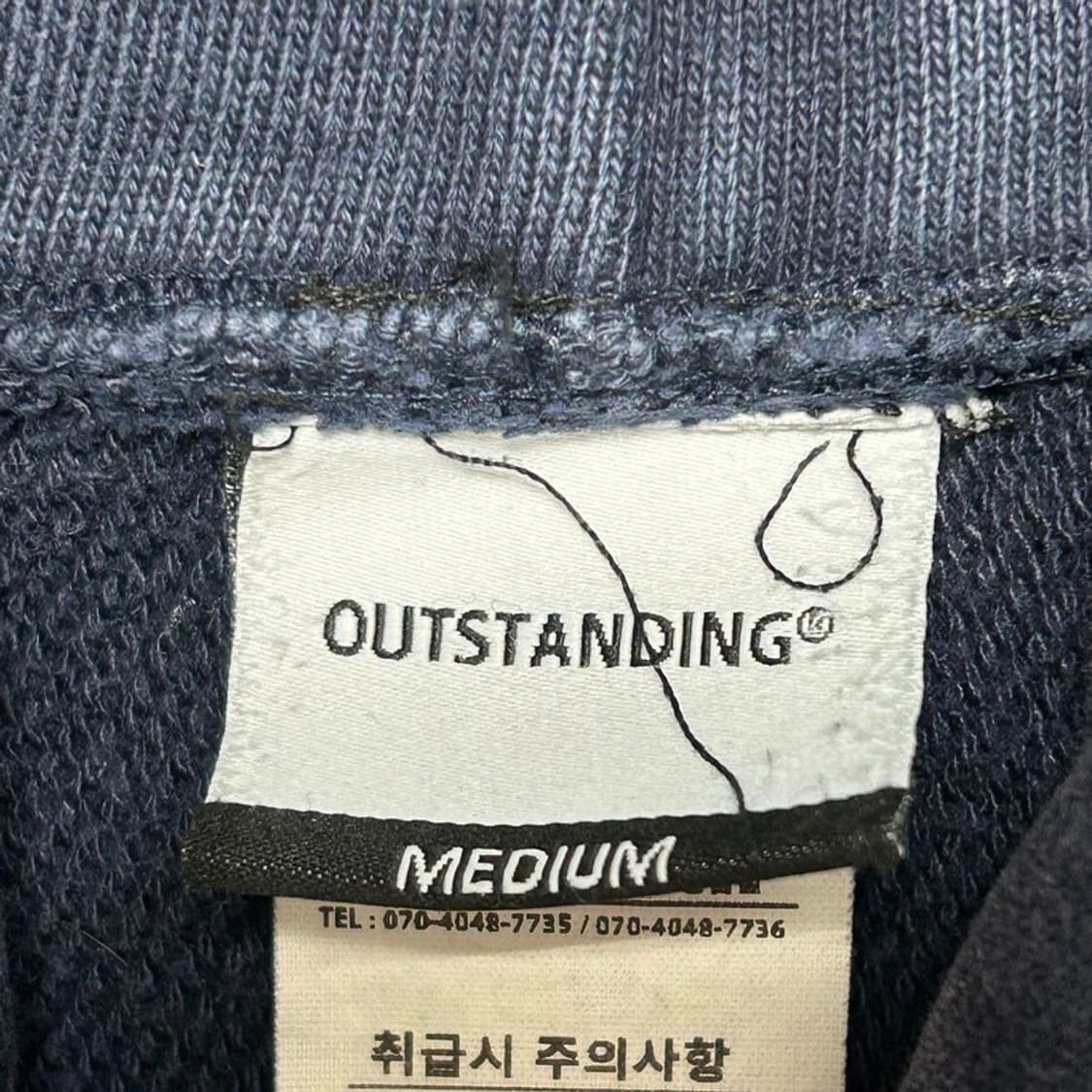 아웃스탠딩 헤비웨이트 베이직 후드티 네이비 M 상품이미지4