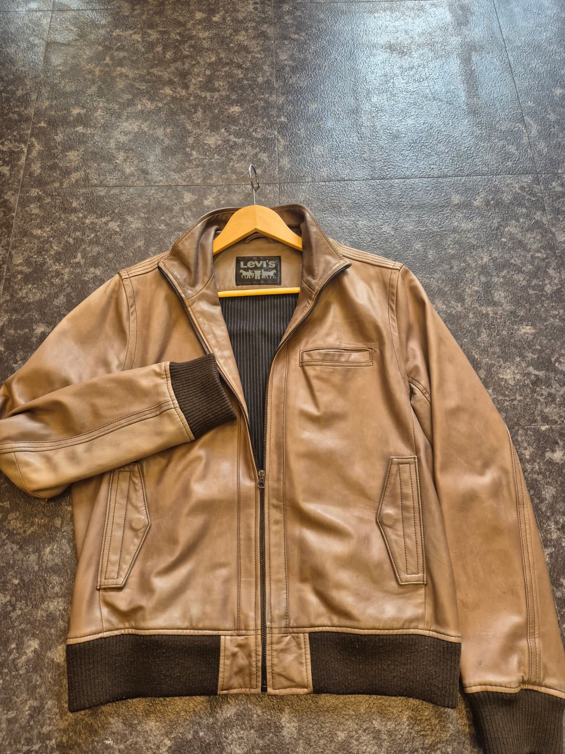 리바이스 레더 싱글 블루종 자켓 - XL 상품이미지1