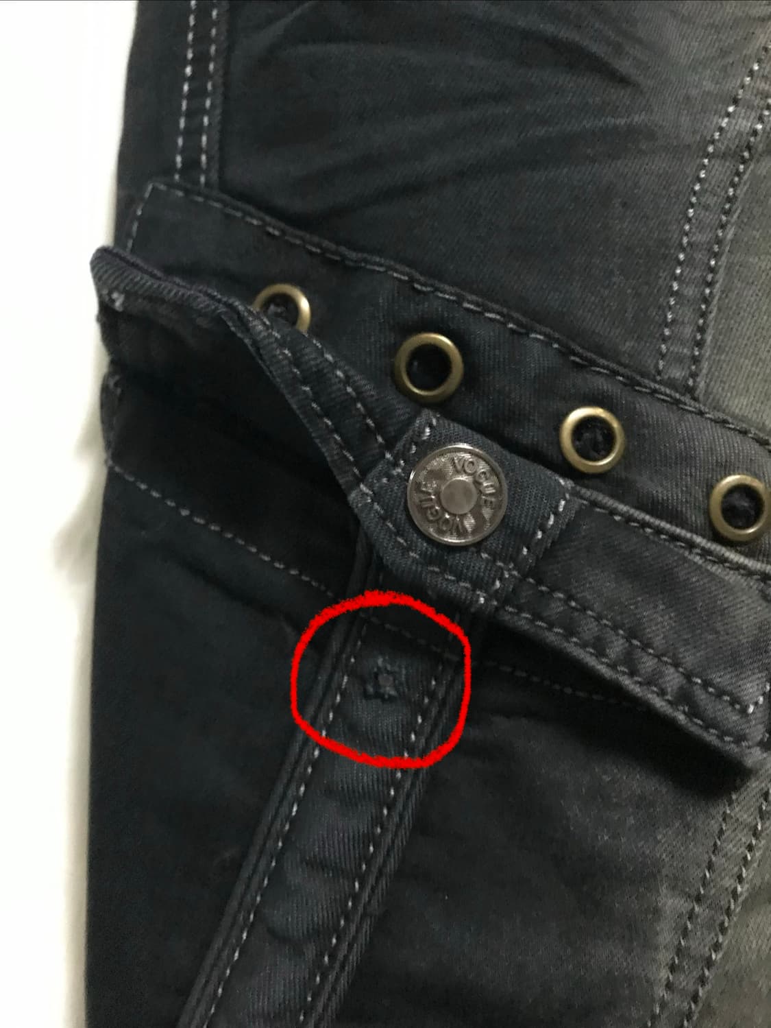 빈티지 y2k 펑크 아일렛 스터드 워싱 카고 팬츠 상품이미지8