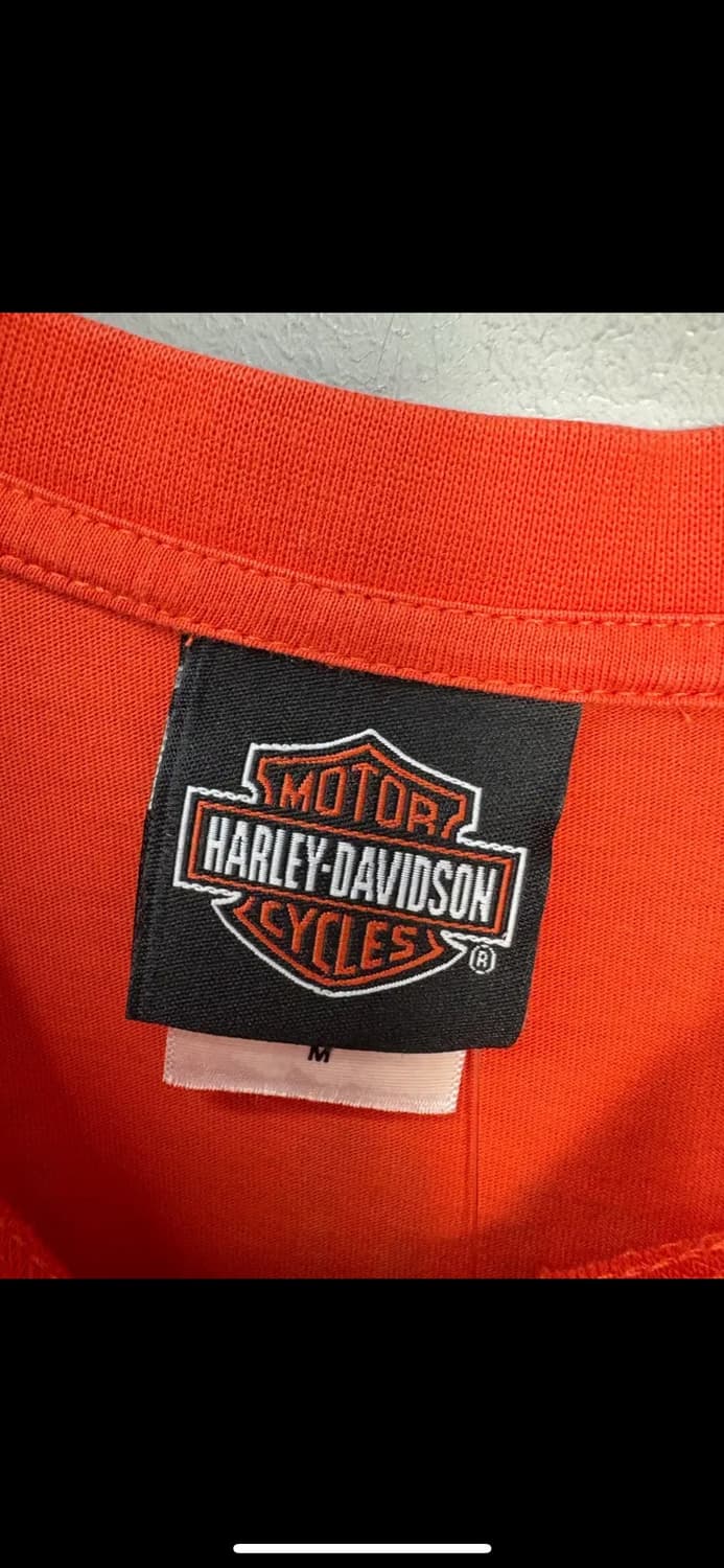할리데이비슨 스컬 그래픽 오렌지 반팔 H1905 상품이미지7