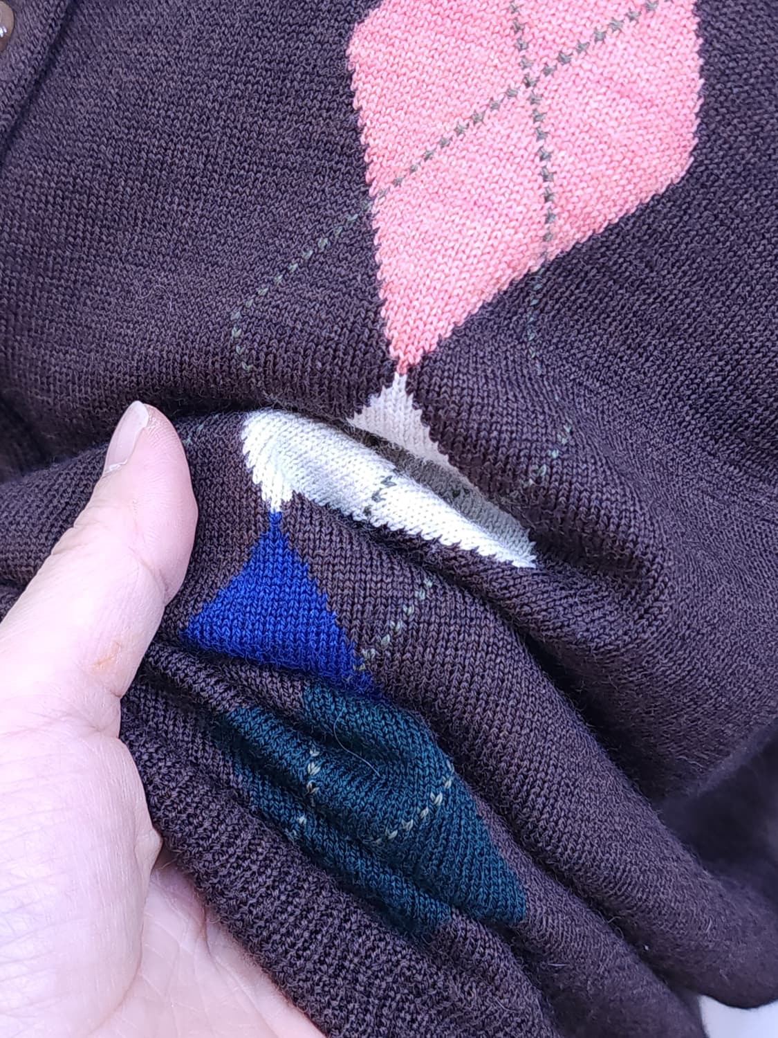 크로커다일 아가일가디건 울가디건 상품이미지5