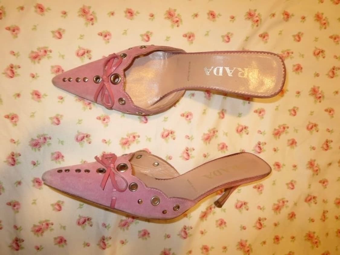 프라다 스타일 아일렛 힐 pink eyelet hills 상품이미지7