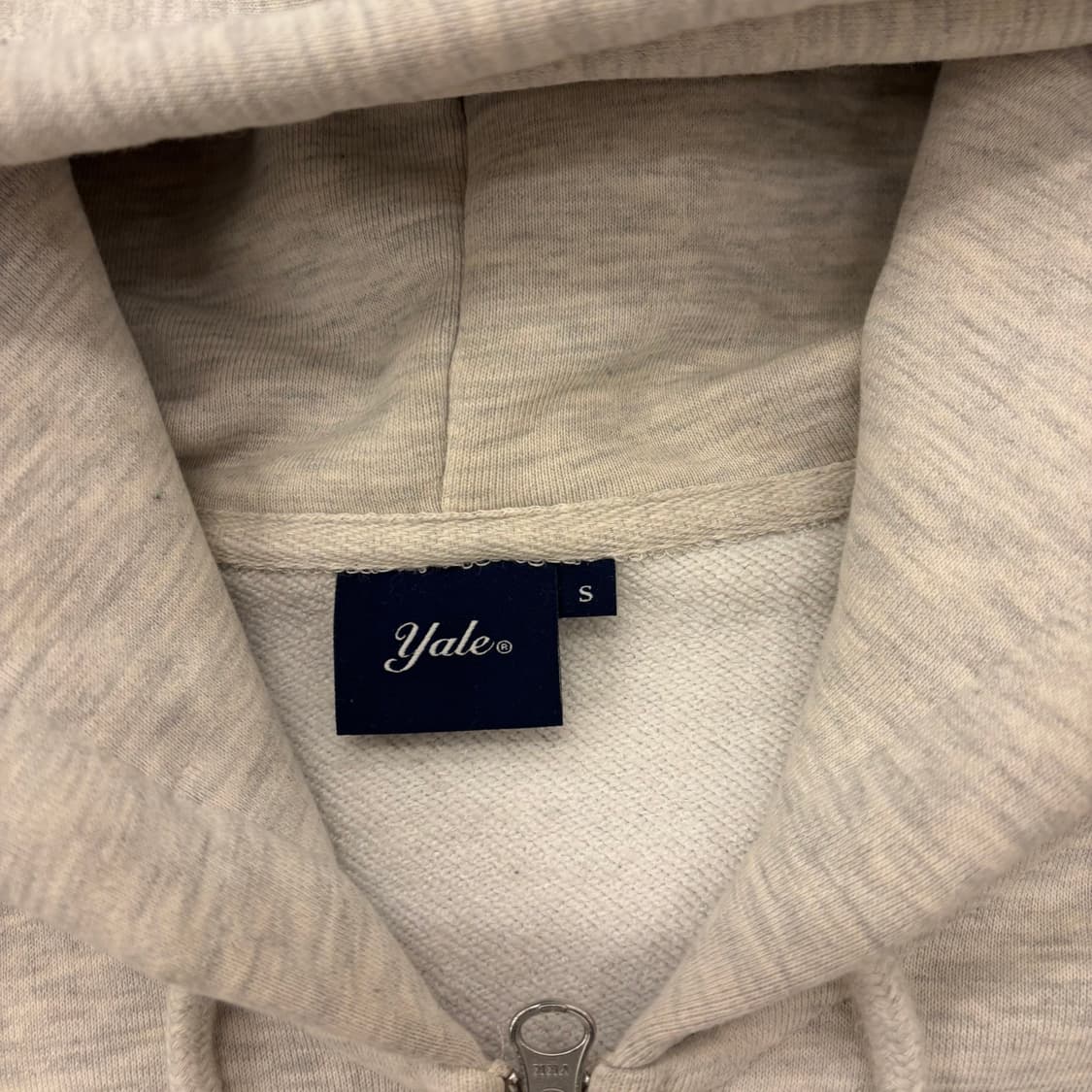 예일 스몰로고 멜란지 그레이 후드 집업 상품이미지3