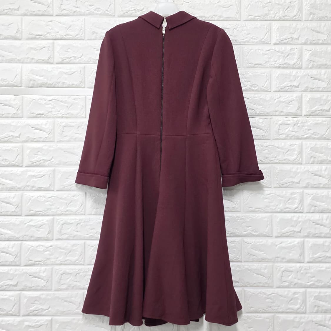 택포// 듀엘 버건디 플레어 원피스 S 새상품 상품이미지4