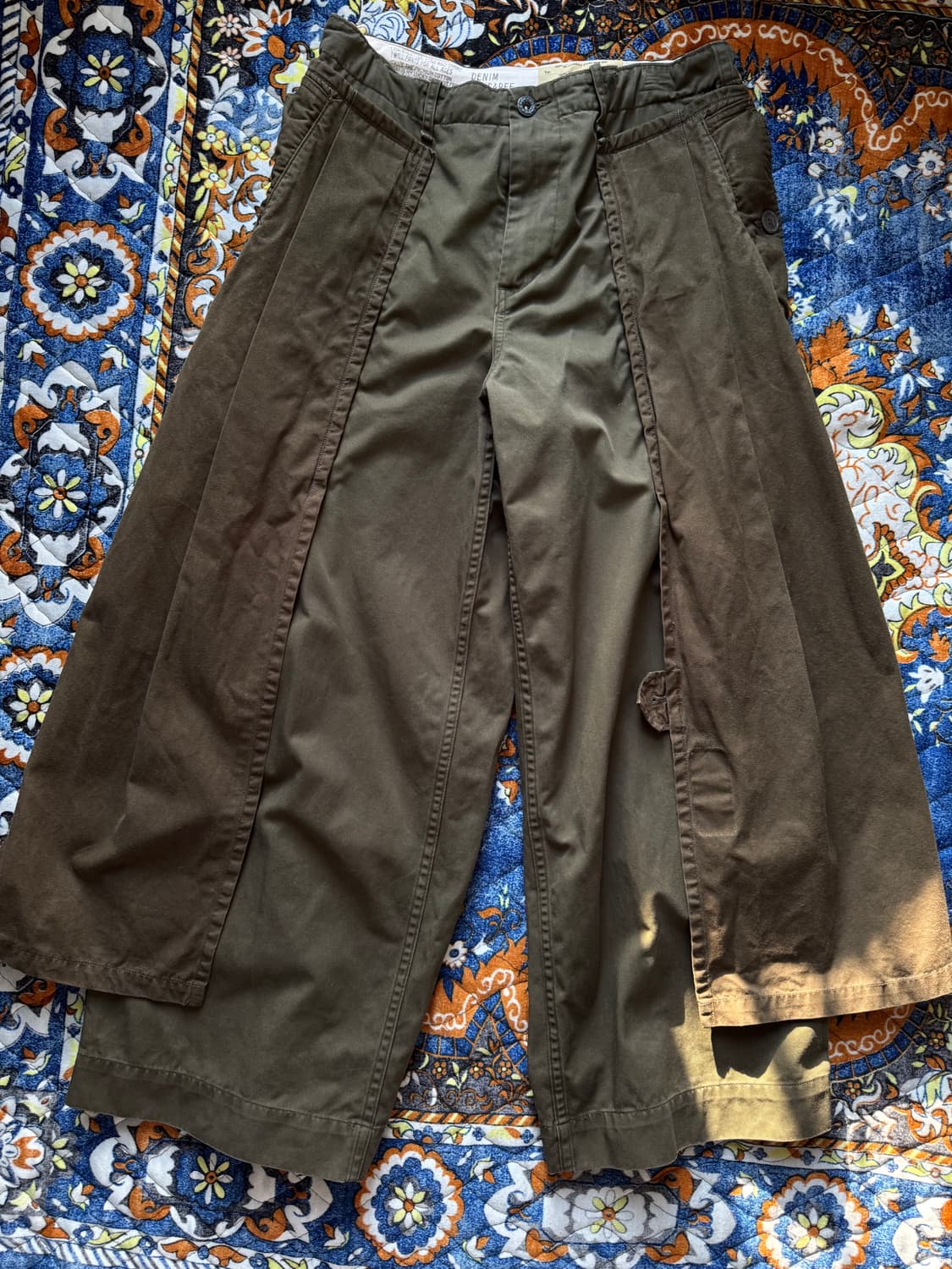 빈티지 밀리터리 데님 던가리 레이어드 디테일 벌룬 카고 팬츠   상품이미지2