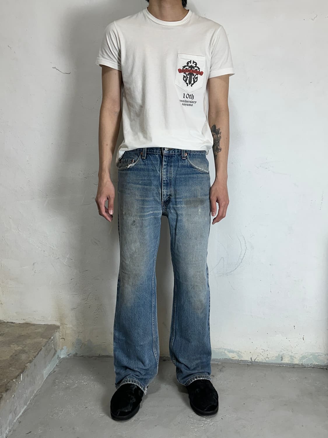 90's USA Made 빈티지 리바이스 517 오렌지탭 부츠컷 데님 상품이미지2