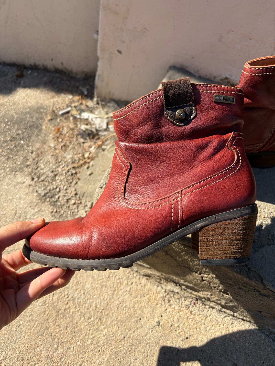 Pikolinos 레드 빈티지 힐 앵클 부츠  상품이미지4