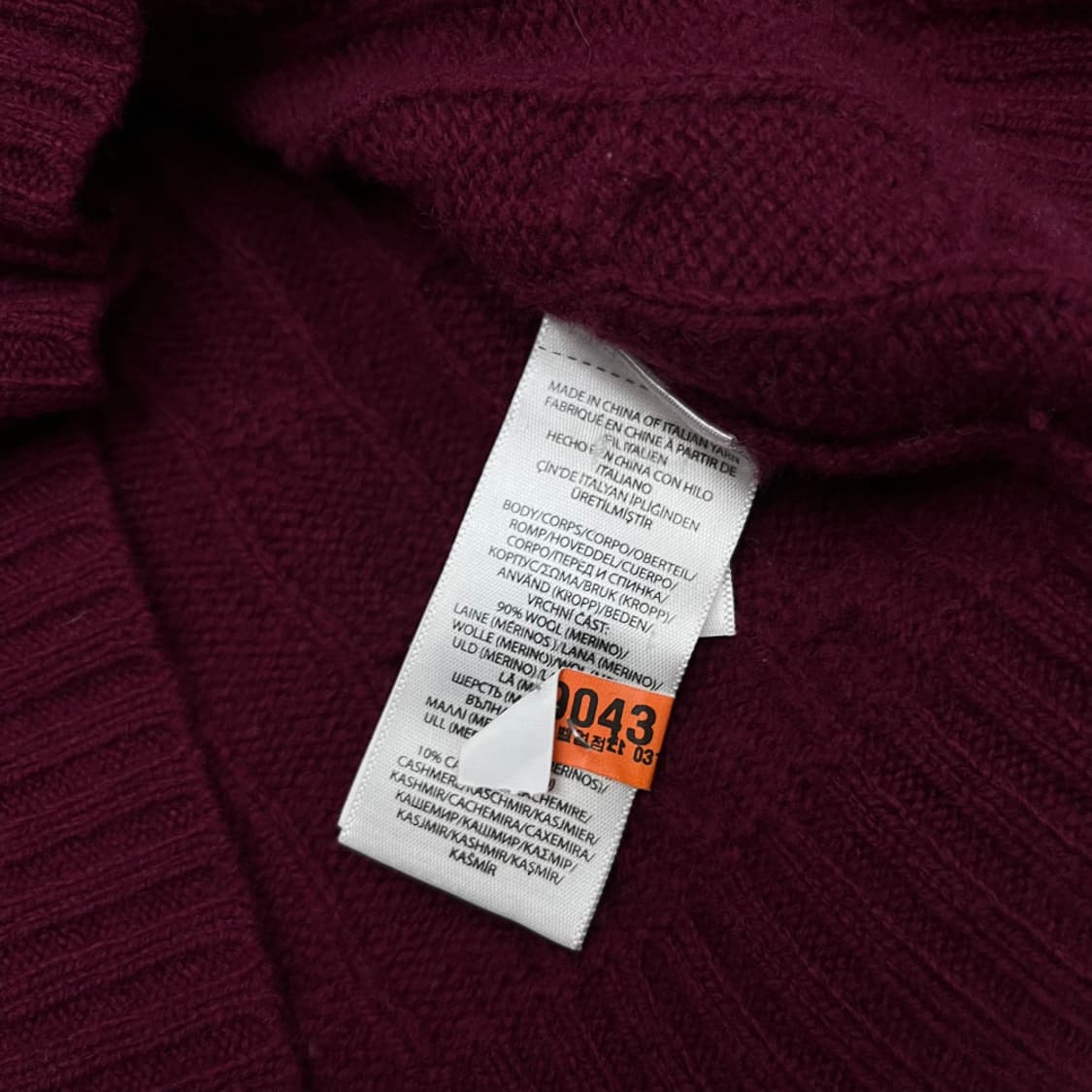 폴로 랄프로렌 블랙포니 버건디 꽈배기 니트 S 상품이미지5