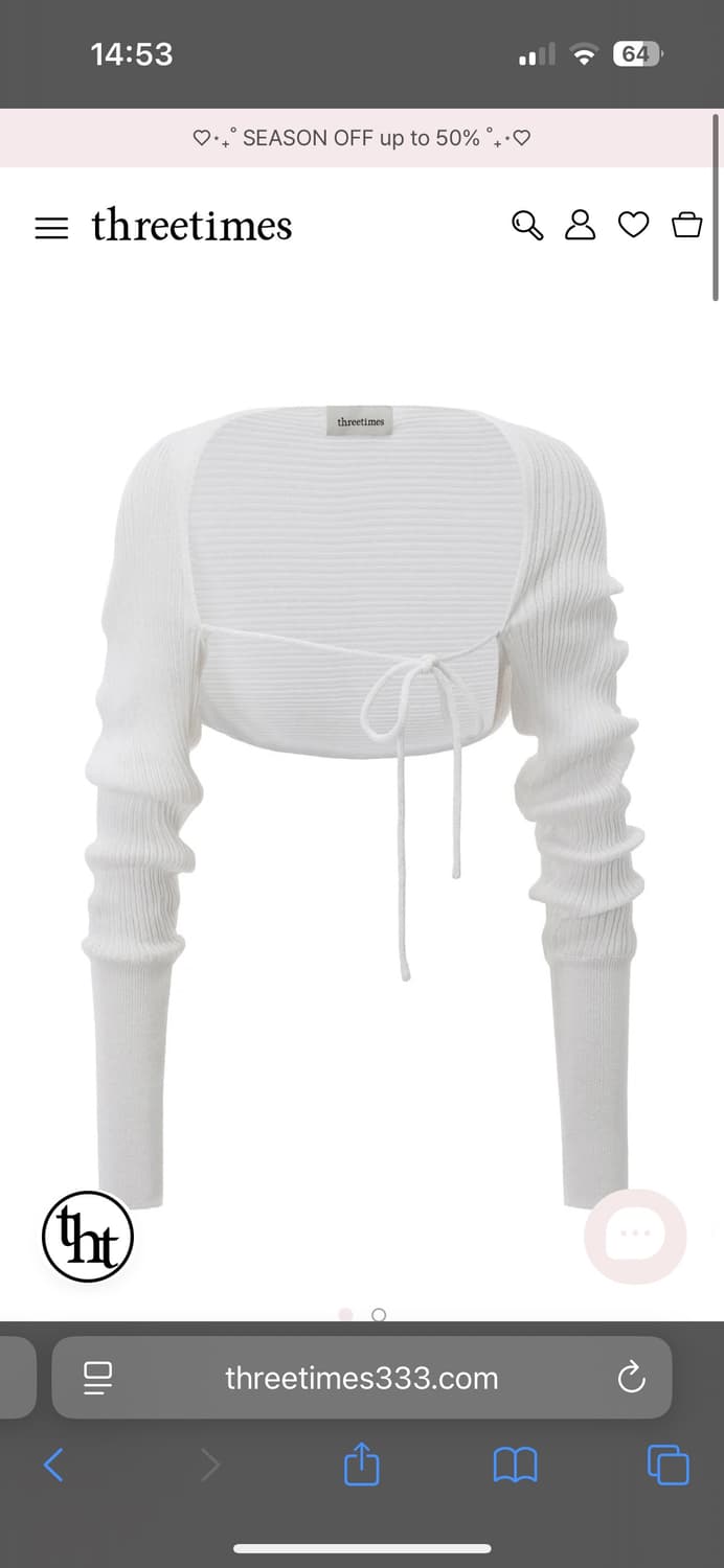 쓰리타임즈 릿볼레로 화이트 상품이미지1