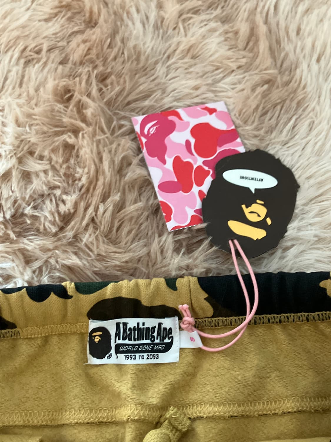 베이프 카모 스웻 스커트 옐로우 S,M 사이즈 상품이미지4