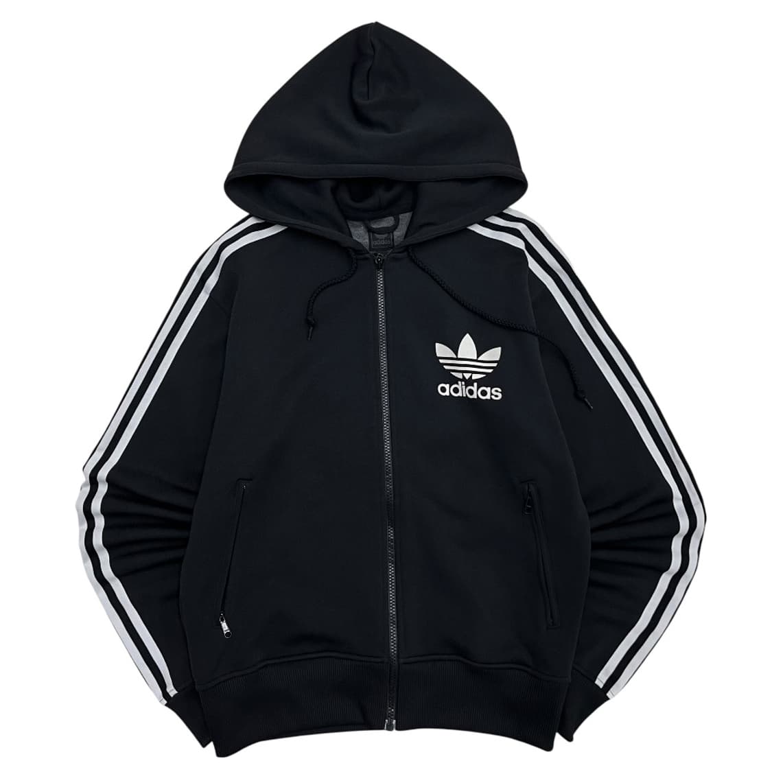 아디다스 화이트라인 블랙 플락 후드 트랙탑 L 상품이미지3