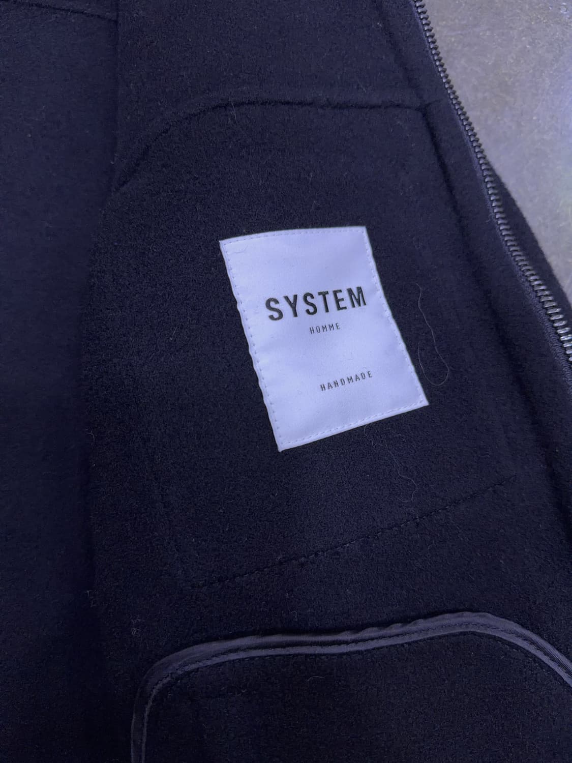 시스템옴므 캐시미어 울 블렌디드 포켓 블루종 자켓 블랙 95 상품이미지8