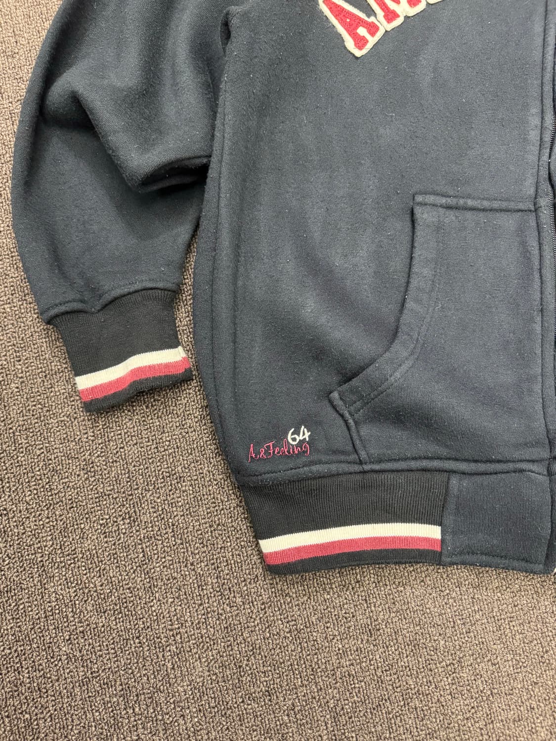 M)American&Feeling 빈티지 로고 포인트 기모 집업 자켓 상품이미지5