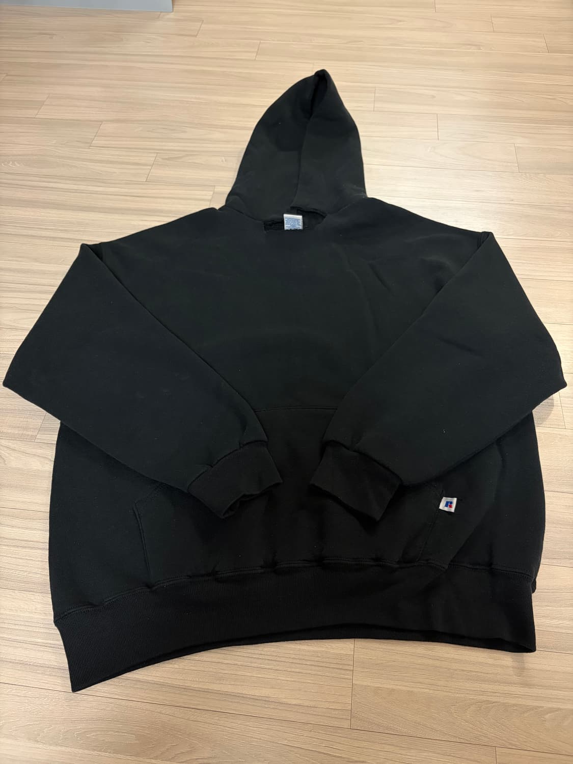 [XL] 90s 빈티지 러셀 후드 후디 블랙 russell USA 상품이미지1