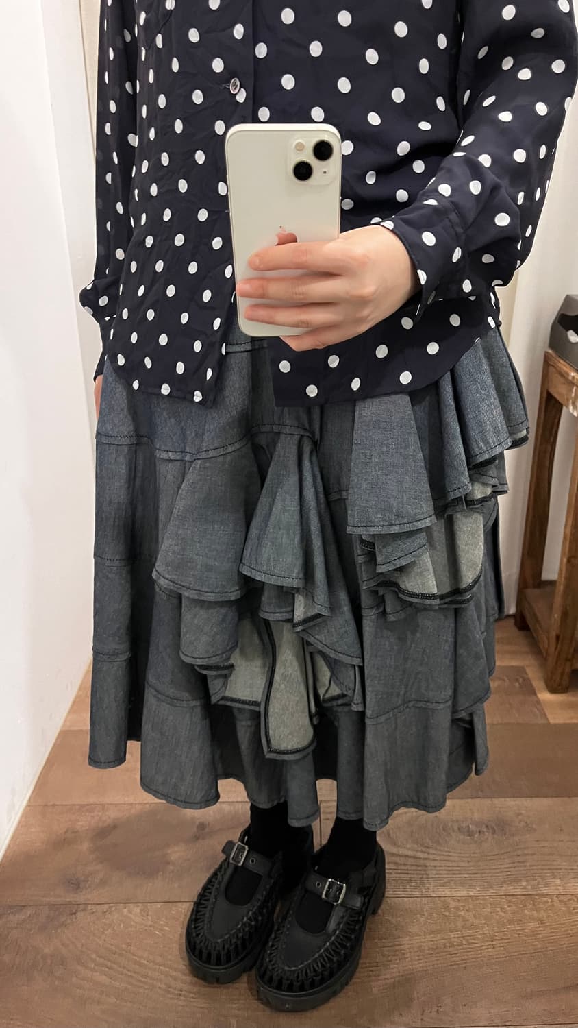 Ruffle Docking Patchwork Skirt 상품이미지4