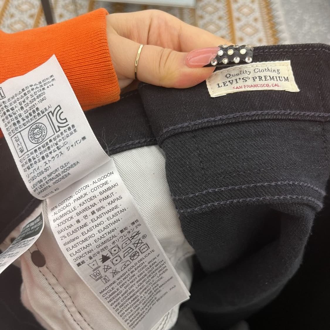 리바이스 512 빅E 프리미엄 골드 흑청 데님팬츠 36인치 C10526 상품이미지6