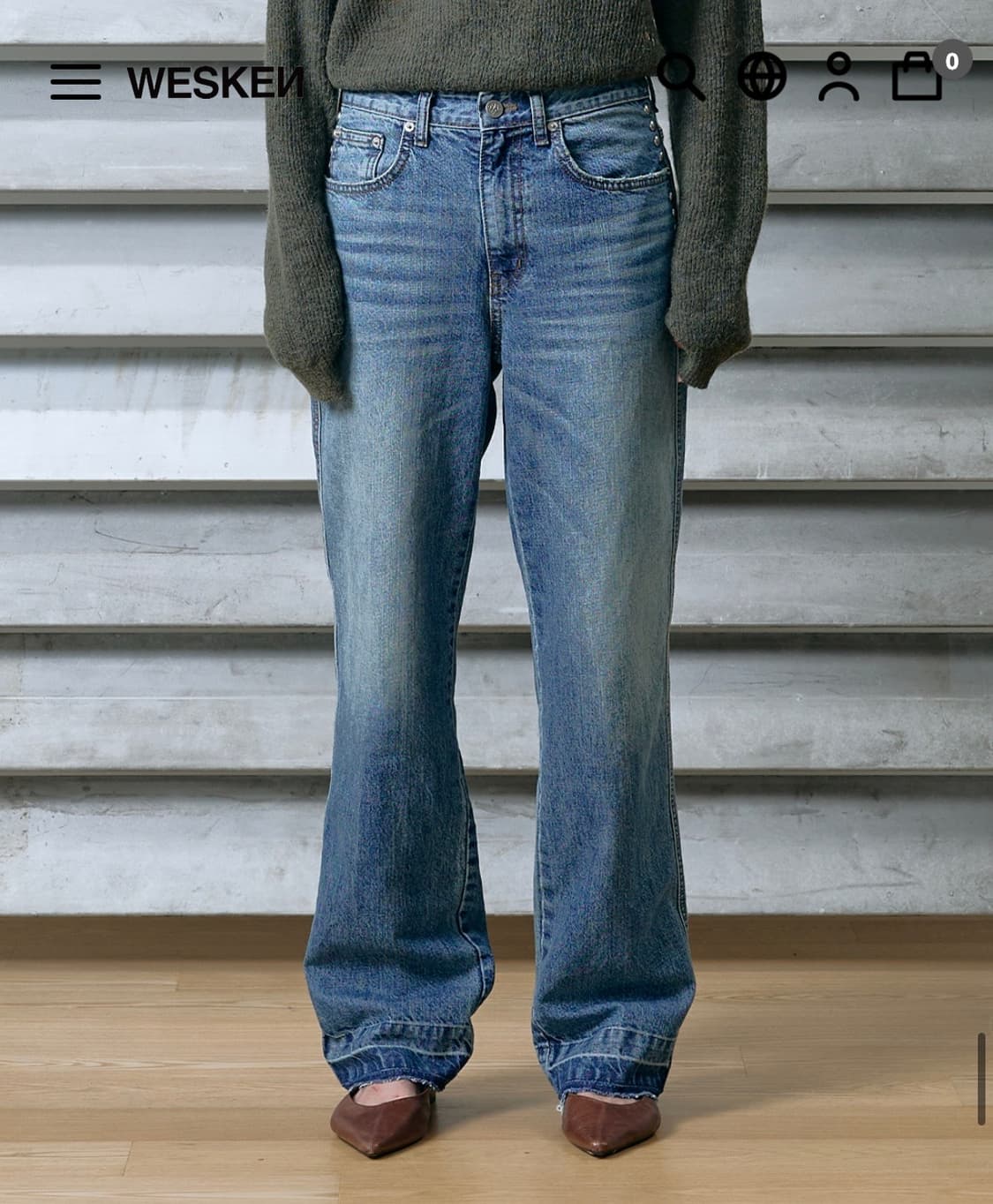 WESKEN 스터드 스트라이트 데님 (새상품) 상품이미지5