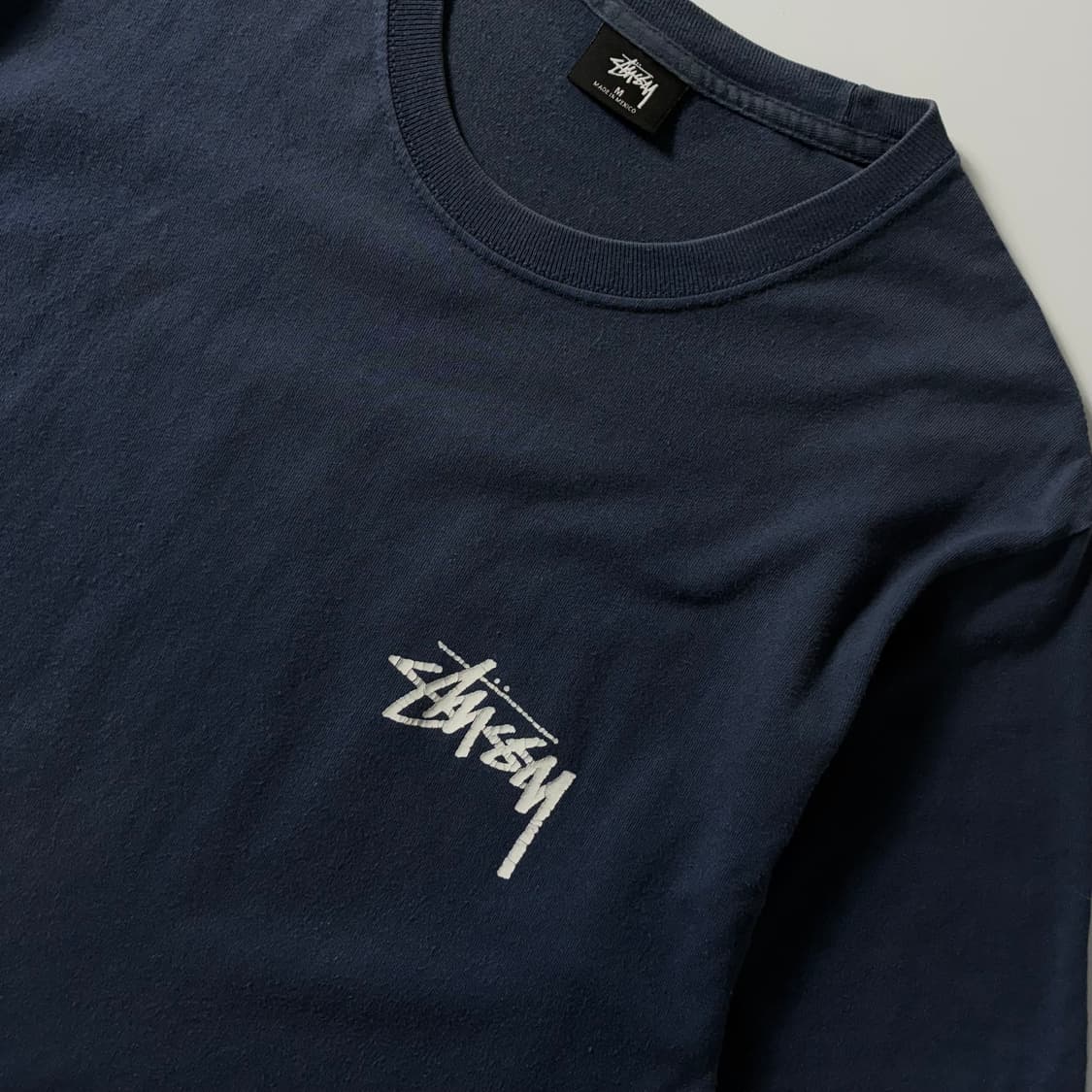Stussy  스투시 베이직 코튼 네이비 반팔 티셔츠  상품이미지5