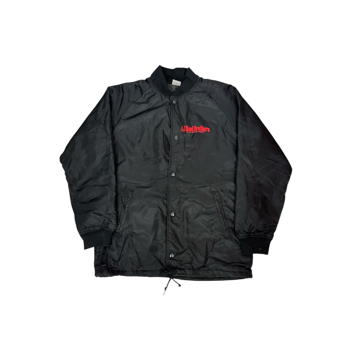 일본 빈티지 블랙 레드 펑크 빅 로고 프린팅 점퍼 바람막이 자켓 M 상품이미지5