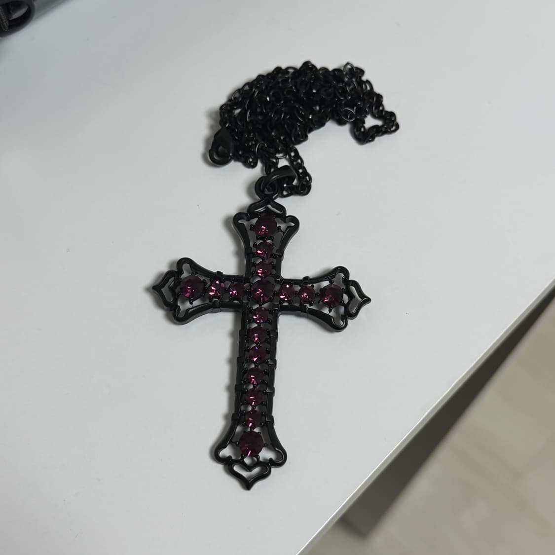 올1.5 빈티지 크롬깔 뱀 판다 동물 네잎클로버 십자가 큐빅 목걸이 상품이미지5