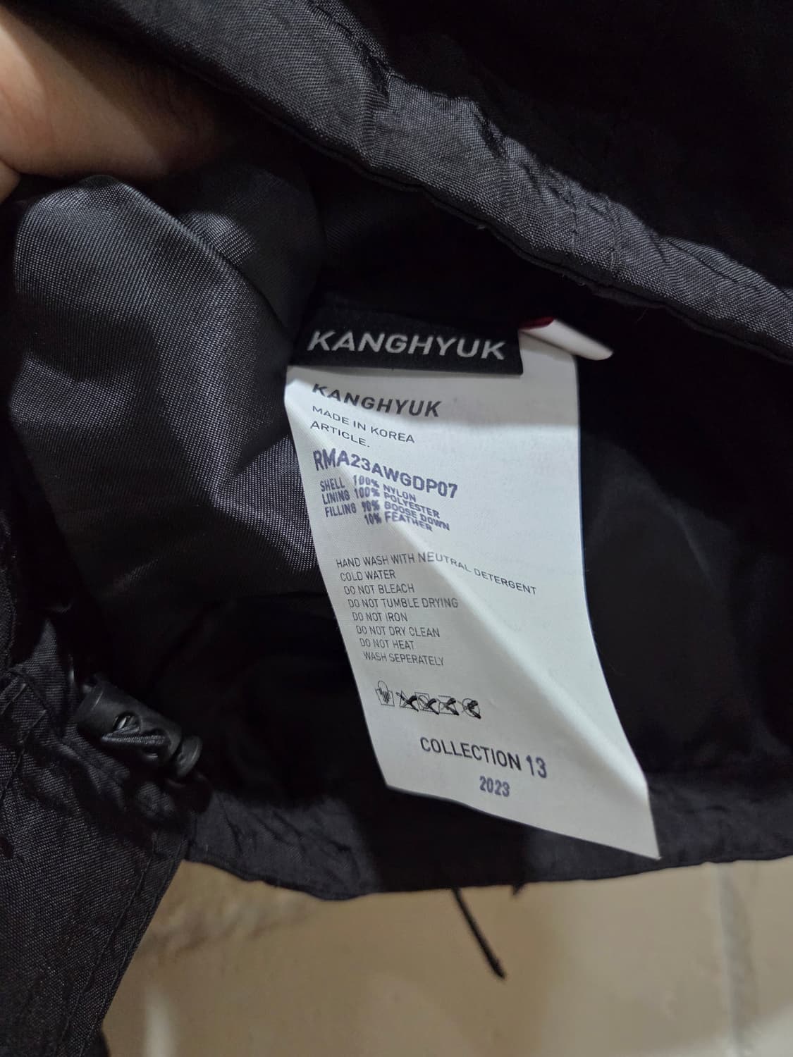 강혁 에어백 후드 구스다운 파카 S사이즈 새상품 상품이미지3