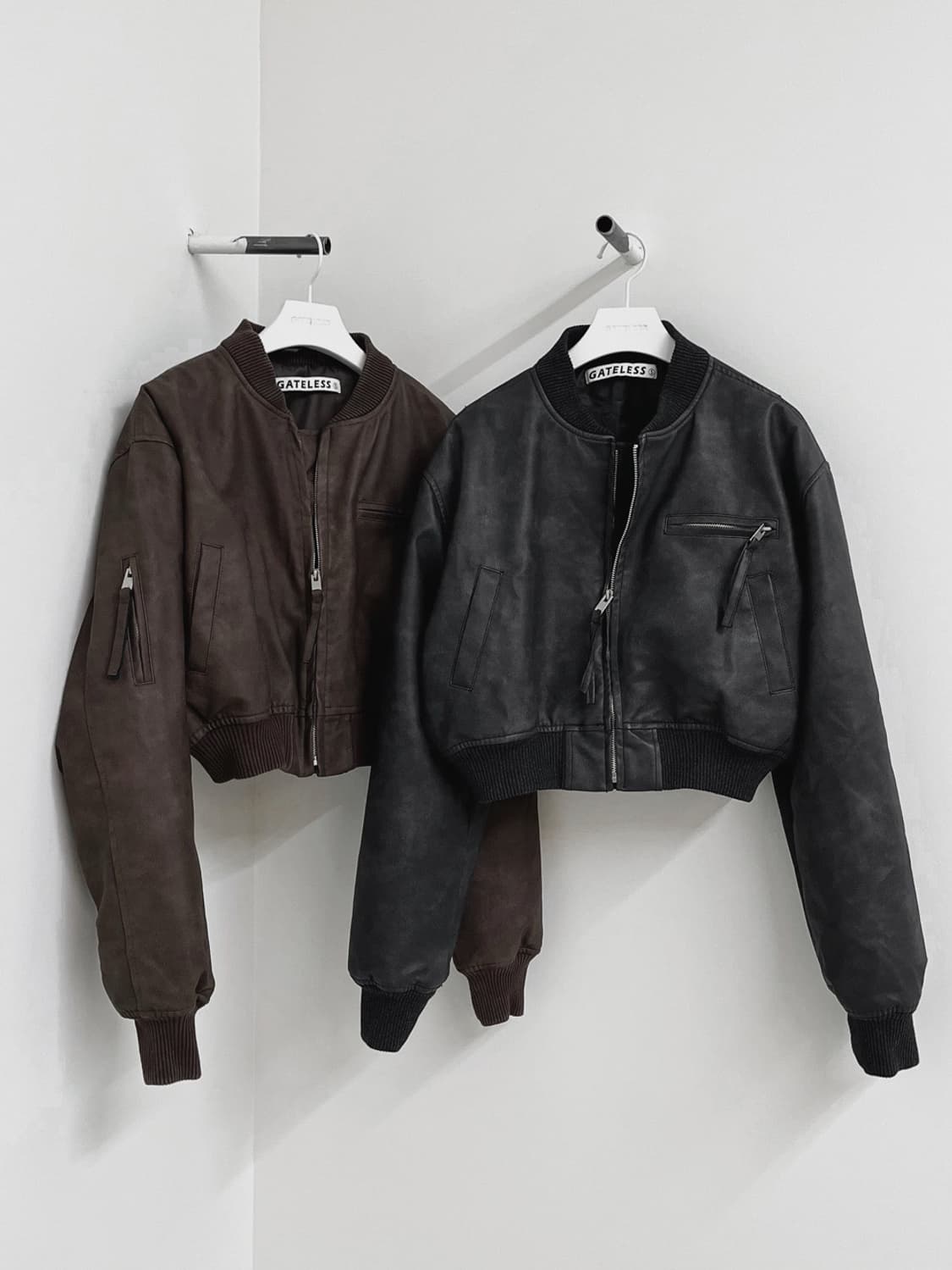 게이트리스 빈티지레더 자켓 블랙 상품이미지5