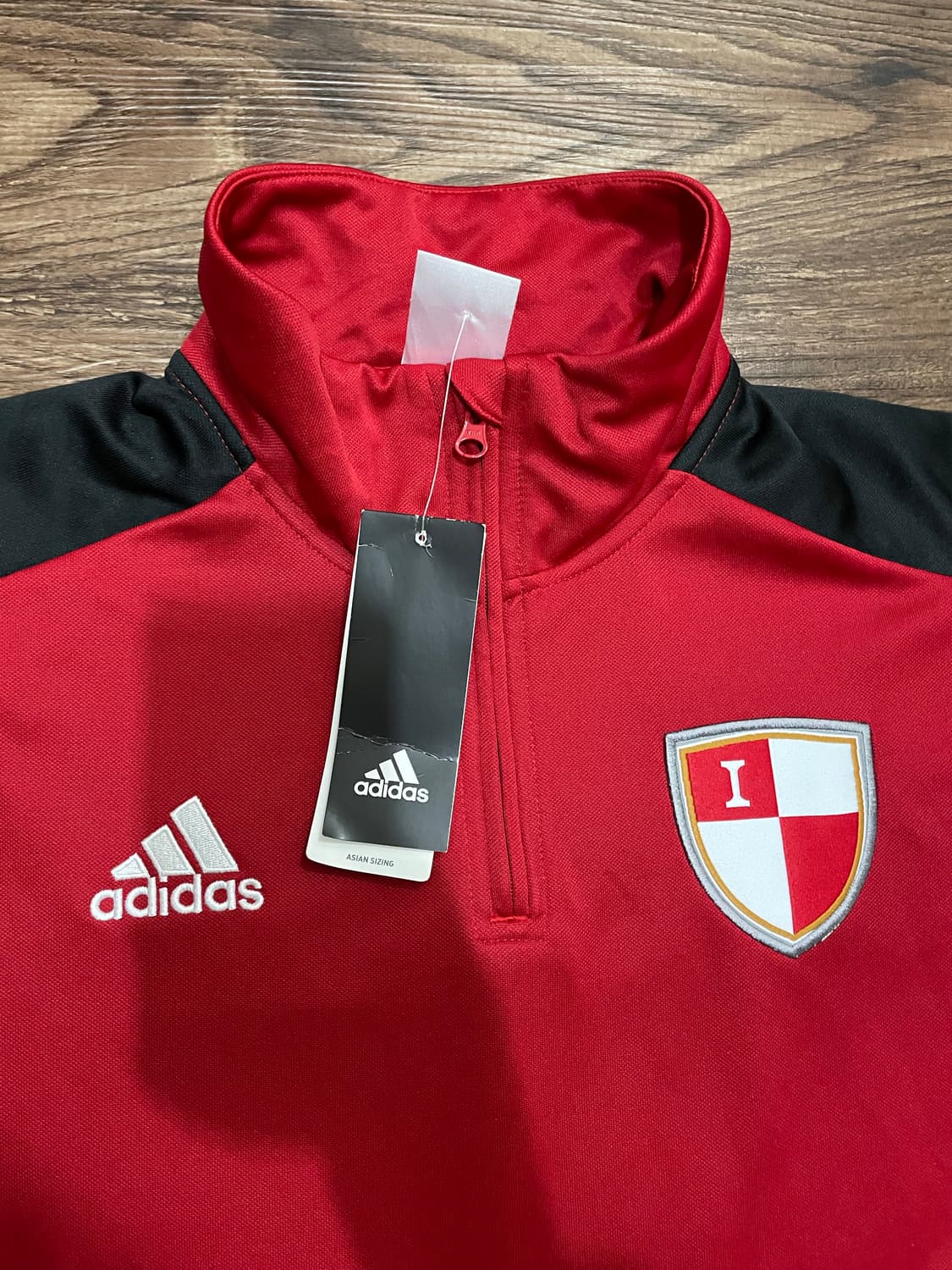 K리그 부산아이파크 반집업 축구 웜업 트레이닝 탑 레드 상품이미지1